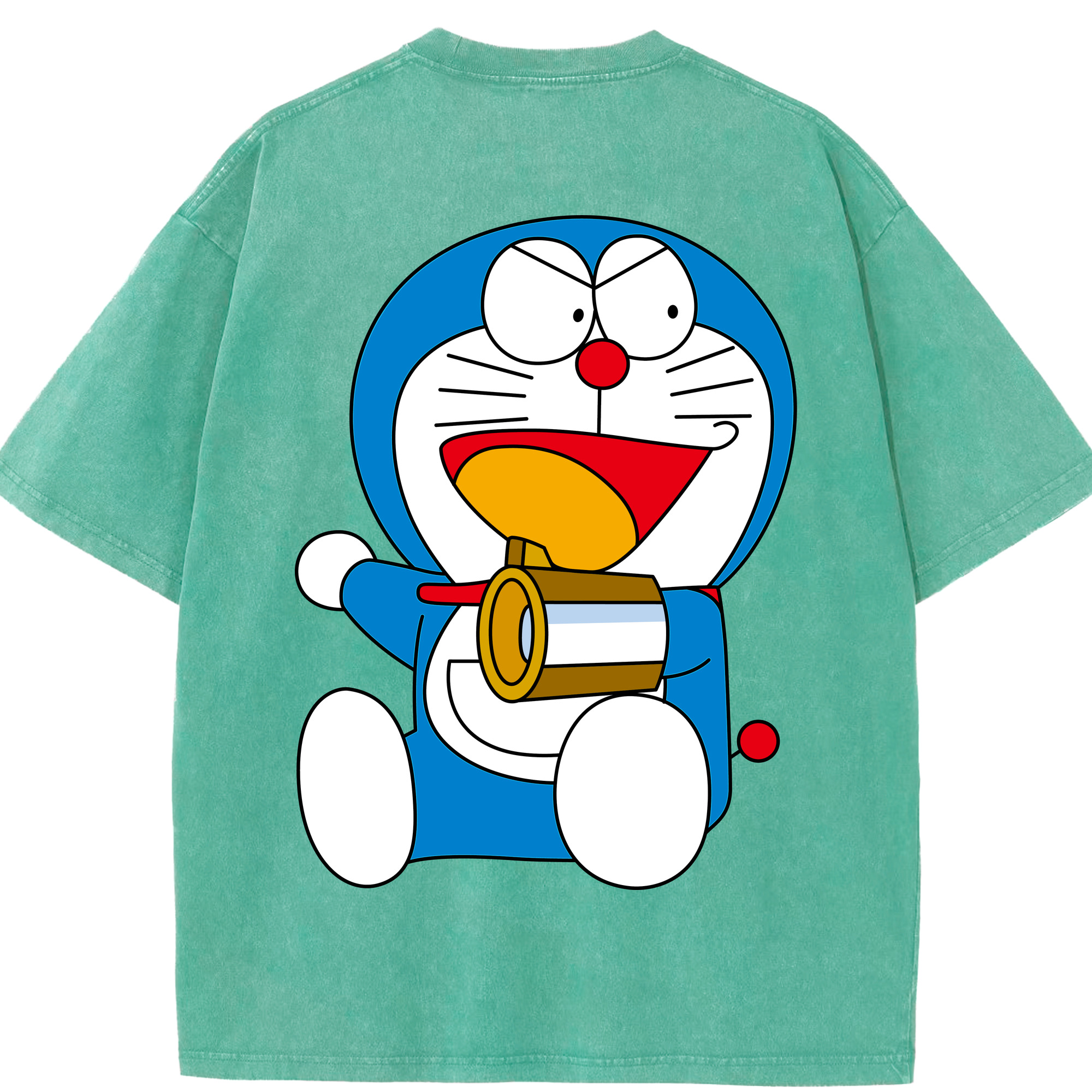 （画像用） ドラえもん Doraemon 綿100% ヴィンテージ風 半袖Tシャツ（背面プリント）